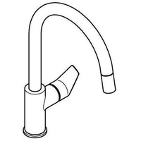 Grohe BauEdge 30536, hoher Auslauf, ausziehbare Laminarbrause, chrom