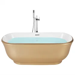 Badewanne freistehend gold oval 170 x 77 cm TESORO