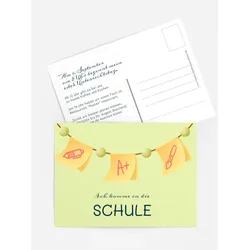Einladungskarten Einschulung selbst gestalten mit Spruch und Fotos im Onlinedesigner bei Meine-Kartenmanufaktur.de
