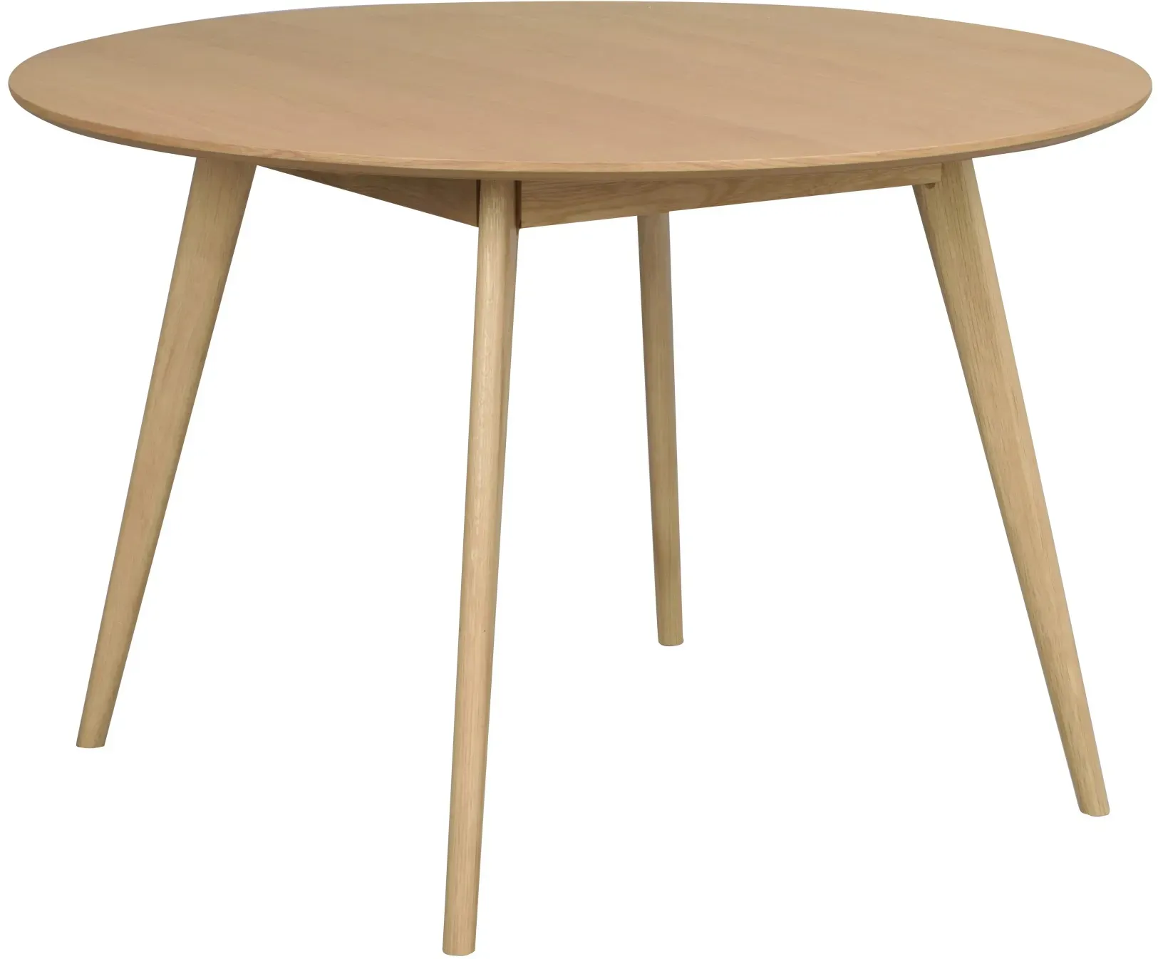 Esstisch Yumi rund aus MDF mit Eichenfurnier, skandinavischer Stil, natur, 115 cm Durchmesser