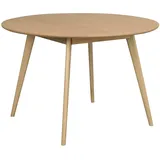 Esstisch Yumi rund aus MDF mit Eichenfurnier, skandinavischer Stil, natur, 115 cm Durchmesser