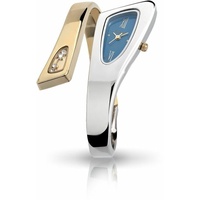 Flair Designer Damenuhr Spangenuhr Stahl Gold Silber Blau Farben Armbanduhr Uhr