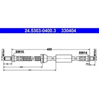 ATE Bremsschlauch vorne für Ford Fiesta III Courier