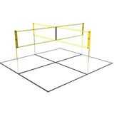Umbro Spielnetz - Garten - 168 x 400 cm - 4 Fachs - Volleyballnetz - Badminton Netz - Schwarz/gelb