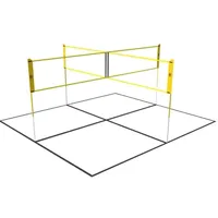 Umbro Spielnetz - Garten - 168 x 400 cm - 4 Fachs - Volleyballnetz - Badminton Netz - Schwarz/gelb