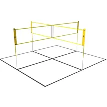 Umbro Spielnetz - Garten - 168 x 400 cm - 4 Fachs - Volleyballnetz - Badminton Netz - Schwarz/gelb