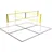 Umbro Spielnetz - Garten - 168 x 400 cm - 4 Fachs - Volleyballnetz - Badminton Netz - Schwarz/gelb