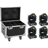 EUROLITE Set 4x LED TMH-17 Spot + Case mit Rollen