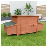 Feel2Home Hühnerstall Hühnerstall Hühnerhaus Geflügelstall Hasenstall 2 Eiablagen Holz XXL braun