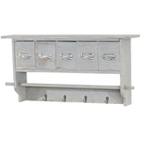 MCW Garderobe MCW-C49, Wandgarderobe Wandregal, Vintage mit 5 Schubladen 32x65x13cm ~ Shabby Look, grau