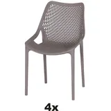Siena Garden Stapelsessel-Set District 4-teilig Taupe