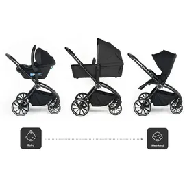 BabyGO 3in1 Kombikinderwagen Harmony black - Schwarz