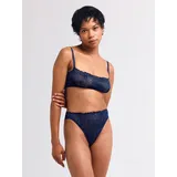erlich textil String FLUID LACE HIGH WAIST BRAZIL in mitternachtblau | Gr.: 40