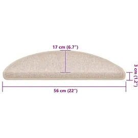 vidaXL Stufenmatten 20 Stk. 56x17x3 cm Taupe Halbrund