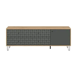 Möbel Kraft Prisma Lowboard 164 x 56 cm Braun Holzwerkstoff