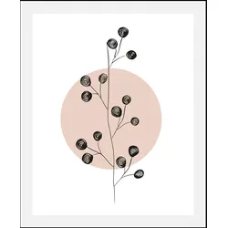 Bild QUEENCE "Hilma", rosa (farbe rahmen: schwarz, farbe bild(er): rosa), B:50cm H:70cm, Acrylglas, Papier, Holz, Bilder, gerahmt