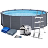 Intex Graphite Frame Swimming Pool Set 478 x 124 cm inkl. Filterpumpe