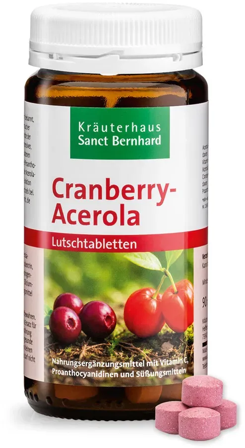 Pastiglie orosolubili al mirtillo rosso e all'Acerola - 93 g