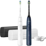 Philips Sonicare HX7119/01 Series 5500 Elektrische Zahnbürste Marineblau/Weiß, Reinigungstechnologie: Schalltechnologie