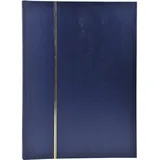 Exacompta 26154E Premium Briefmarken-Sammel-Album Classic mit 48 Seiten Einsteckbuch aus Halbleder für Ihr Hobby Briefmarkenalbum Blau