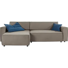 INOSIGN Ecksofa »Marva L-Form«, incl. Bettfunktion und Bettkasten, Federkern, grau