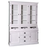 Casa Padrino Küchenbuffet Landhausstil Küchenschrank / Buffetschrank Weiß 163 x 50 x H. 226 cm - Landhausstil Möbel