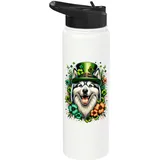 Alaskan Klee Kai Dog St Patricks Day Kunstwerk Stainless Steel Insulated Water Bottle
