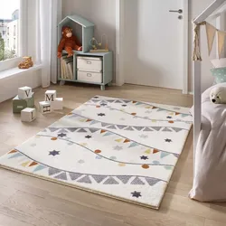 Kinderzimmerteppich Soft Kids kuschelig weich Sterne und Punkte 120x170 cm