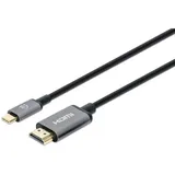 Manhattan USB-C auf HDMI Kabel 1 m Schwarz/Grau