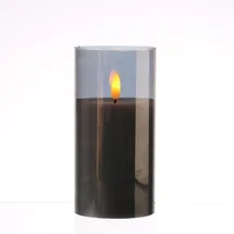 MARELIDA LED Kerze Windlicht 15 cm grau