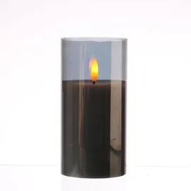 MARELIDA LED Kerze Windlicht 15 cm grau