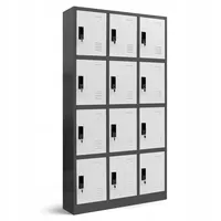 Jan Nowak Schließfachschrank Metall 90x185x40 cm Weiß/Anthrazit