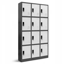 Jan Nowak Schließfachschrank Metall 90x185x40 cm Weiß/Anthrazit