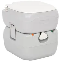 vidaXL Campingtoilette Tragbar Grau/Weiß 22+12 L HDPE