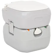 vidaXL Campingtoilette Tragbar Grau/Weiß 22+12 L HDPE