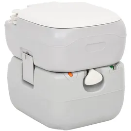 vidaXL Campingtoilette Tragbar Grau/Weiß 22+12 L HDPE