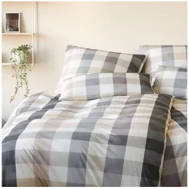 ELEGANTE Kuschel Karo Grau 155 x 200 cm + 80 x 80 cm