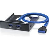 CSL USB 3.0 2-Port Frontpanel für 3,5" Laufwerkschächte - 2x USB 3.0 Buchse Typ A bis zu 5Gb/s