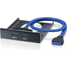 CSL USB 3.0 2-Port Frontpanel für 3,5" Laufwerkschächte - 2x USB 3.0 Buchse Typ A bis zu 5Gb/s