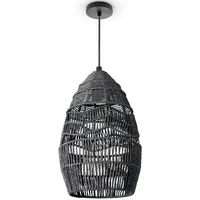 Paco Home Pendelleuchte Wohnzimmer Boho Korbleuchten Pendellampe Rattan Hängeleuchte