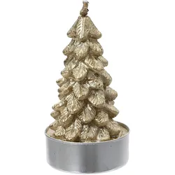 4 Teelichter Kerzen Paraffin 7cm Tannenbaum Form Tischkerzen Adventskerzen Dekokerzen Teelicht Weihnachten Tischdeko Weihnachtsdeko Gold
