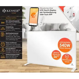 Kesser KESSER® Infrarotheizung Energiesparend Infrarot Standgerät & Wandmontage Elektroheizung mit Fernbedienung Thermostat & App-Steuerung Elektrisch Heizpaneel Heizung Konvektor Standfüße