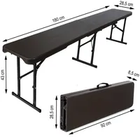 Trutzholm Bierbank Klappbank aus Kunstoff Grau Holzoptik 180cm klappbar