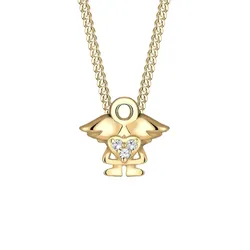 Elli Kinder Engel Kristalle 925 Silber goldfarben Damen 