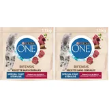 PURINA ONE Bifensis ohne Getreide | Rindfleischfutter für ausgewachsene Katzen | 1,1 kg Beutel (Packung mit 2)