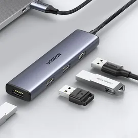 UGREEN 4 Port Usb-c Auf 4x Usb 3.2 Hub-splitter Silber