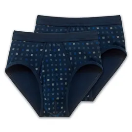 SCHIESSER Essentials Sportslips navy blau kariert L 2er Pack