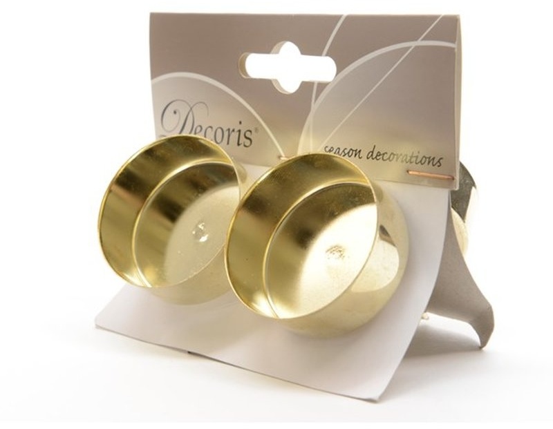 Decoris 4 Teelichthalter für Kränze zum Stecken Gold