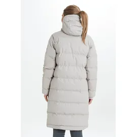 Weather Report Wintermantel WEATHER REPORT "Autumn", Damen, Gr. 44, beige (grau), 100% Polyester, unifarben, lang, ohne Ausschnitt, Mäntel Wintermantel, in modischem Stepp-Design