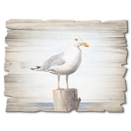 Artland Holzbild »Möwe«, Vögel, (1 St.), weiß